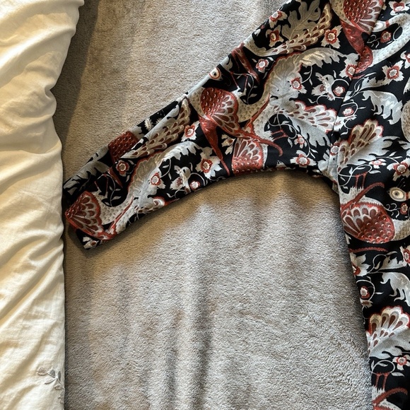 Mini Market Womens Gray Black Floral Crew Neck Tunic Shirt Dress - Picture 2 of 4